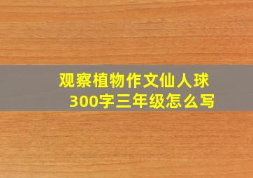 观察植物作文仙人球300字三年级怎么写