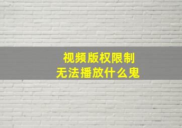 视频版权限制无法播放什么鬼