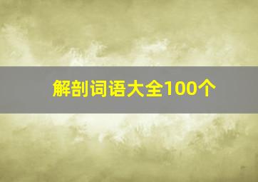 解剖词语大全100个