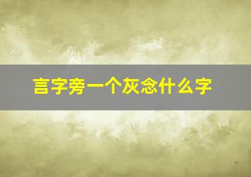 言字旁一个灰念什么字