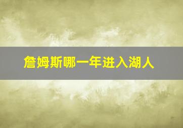 詹姆斯哪一年进入湖人