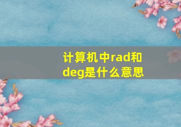 计算机中rad和deg是什么意思