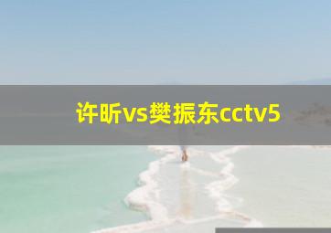 许昕vs樊振东cctv5