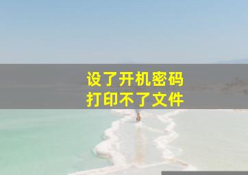 设了开机密码打印不了文件