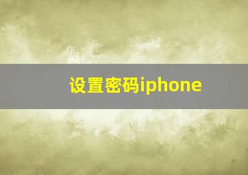 设置密码iphone