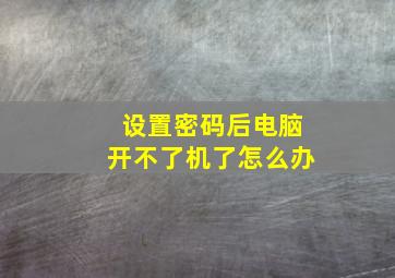 设置密码后电脑开不了机了怎么办