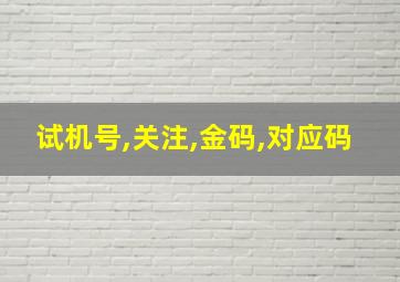 试机号,关注,金码,对应码