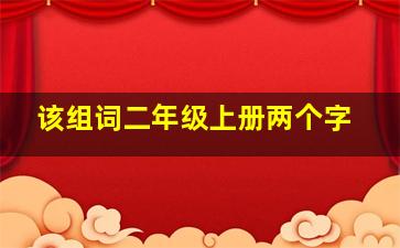 该组词二年级上册两个字