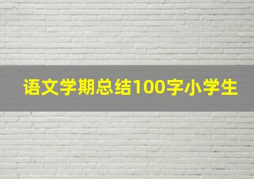 语文学期总结100字小学生