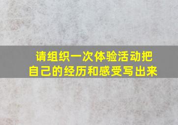 请组织一次体验活动把自己的经历和感受写出来