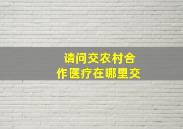 请问交农村合作医疗在哪里交