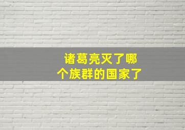 诸葛亮灭了哪个族群的国家了