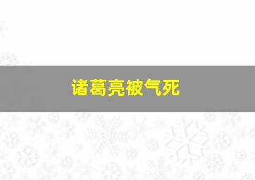 诸葛亮被气死