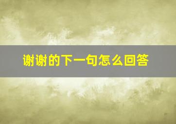 谢谢的下一句怎么回答