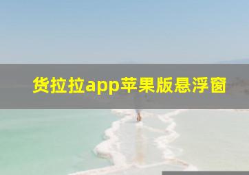 货拉拉app苹果版悬浮窗