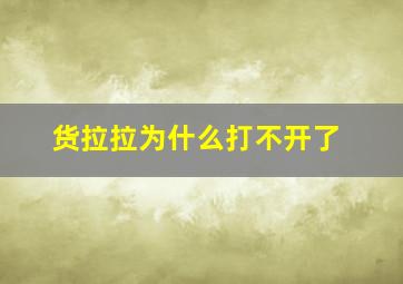 货拉拉为什么打不开了