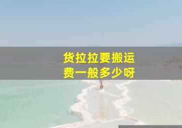 货拉拉要搬运费一般多少呀