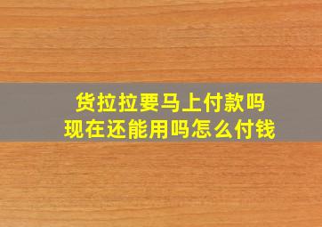 货拉拉要马上付款吗现在还能用吗怎么付钱