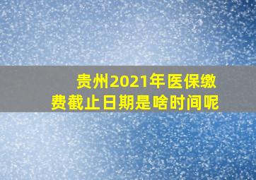 贵州2021年医保缴费截止日期是啥时间呢