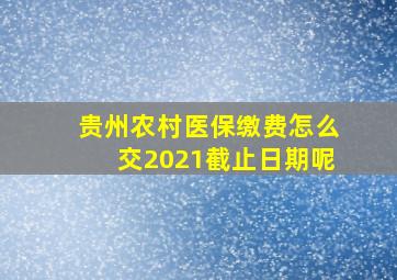 贵州农村医保缴费怎么交2021截止日期呢