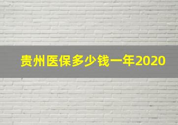 贵州医保多少钱一年2020