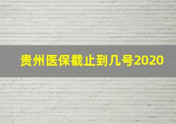 贵州医保截止到几号2020