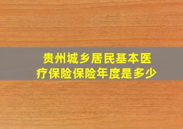 贵州城乡居民基本医疗保险保险年度是多少