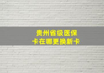 贵州省级医保卡在哪更换新卡