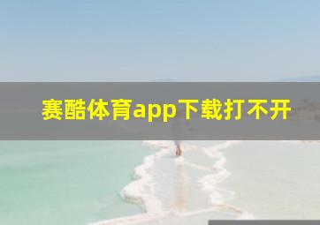 赛酷体育app下载打不开