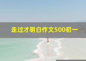 走过才明白作文500初一