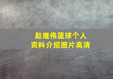 赵继伟篮球个人资料介绍图片高清