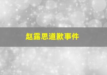 赵露思道歉事件