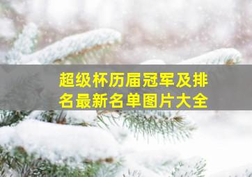 超级杯历届冠军及排名最新名单图片大全