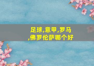 足球,意甲,罗马,佛罗伦萨哪个好