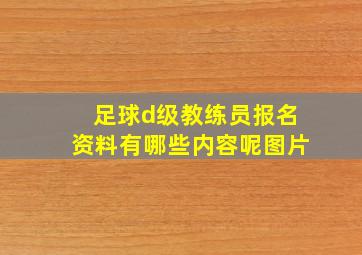 足球d级教练员报名资料有哪些内容呢图片