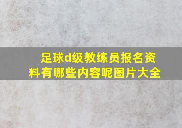 足球d级教练员报名资料有哪些内容呢图片大全