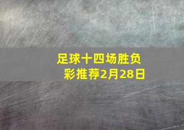 足球十四场胜负彩推荐2月28日