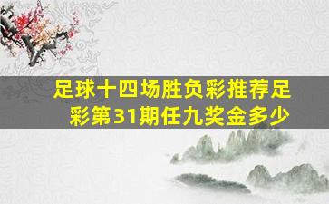 足球十四场胜负彩推荐足彩第31期任九奖金多少