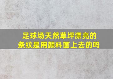 足球场天然草坪漂亮的条纹是用颜料画上去的吗