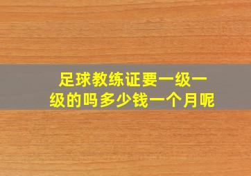 足球教练证要一级一级的吗多少钱一个月呢