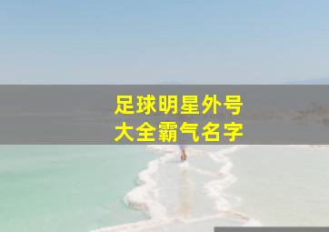 足球明星外号大全霸气名字