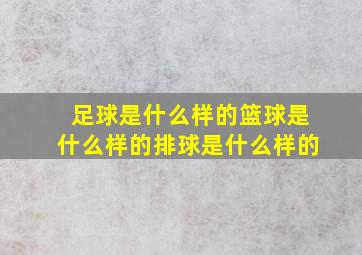 足球是什么样的篮球是什么样的排球是什么样的