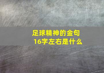 足球精神的金句16字左右是什么