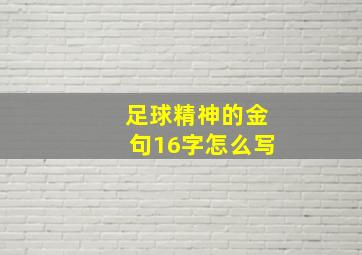 足球精神的金句16字怎么写