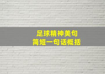 足球精神美句简短一句话概括