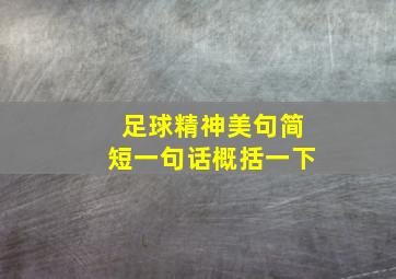 足球精神美句简短一句话概括一下