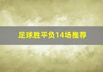 足球胜平负14场推荐