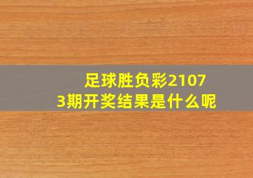 足球胜负彩21073期开奖结果是什么呢