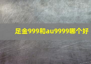 足金999和au9999哪个好