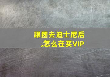 跟团去迪士尼后,怎么在买VIP